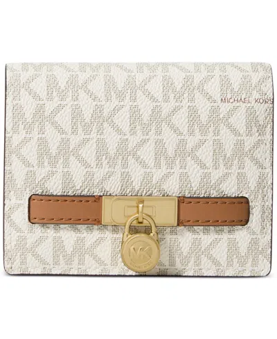 Michael Kors Hamilton Moderne Logo Compact Wallet In Neutral