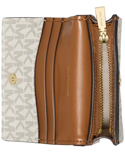 Michael Kors Hamilton Moderne Logo Compact Wallet In Neutral