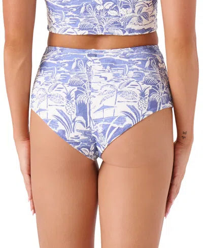 Roxy Juniors' Mana Boy-cut High-rise Cheeky Bikini Bottoms In Blue