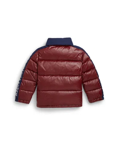 Polo Ralph Lauren Big Boys Logo Down Hooded Jacket In Brown