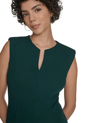 Calvin Klein Women's V-neck Sleeveless Midi Dress In Green