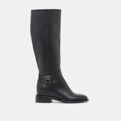 Dolce Vita Glory H2o Extra Wide Calf Boots Black Leather In Black