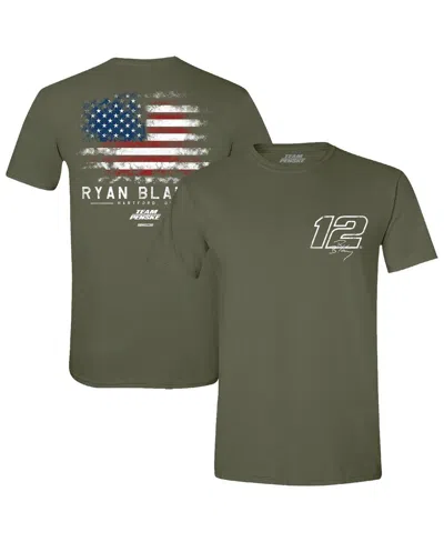 Team Penske Men's Green Ryan Blaney Flag T-shirt In Green
