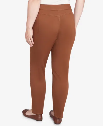 Alfred Dunner Petite Allure Front Pocket Crop Pants In Brown