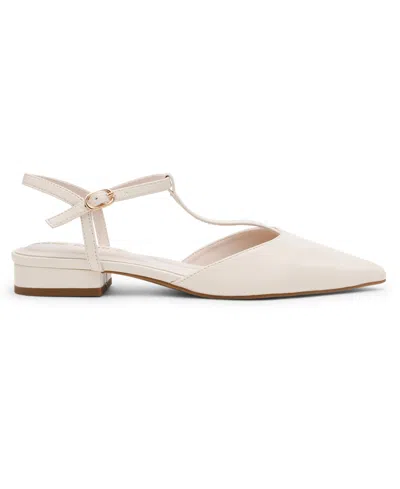 Anne Klein Women's Emily T-strap Pointed Toe Flats In Brown