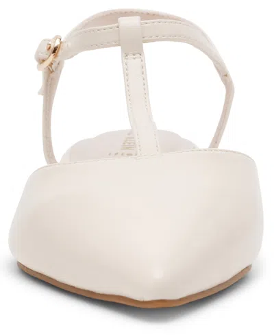 Anne Klein Women's Emily T-strap Pointed Toe Flats In Brown