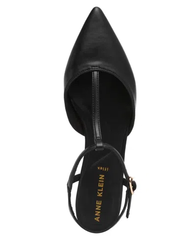 Anne Klein Women's Emily T-strap Pointed Toe Flats In Black
