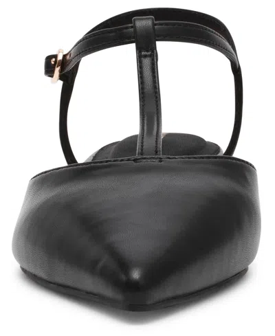 Anne Klein Women's Emily T-strap Pointed Toe Flats In Black