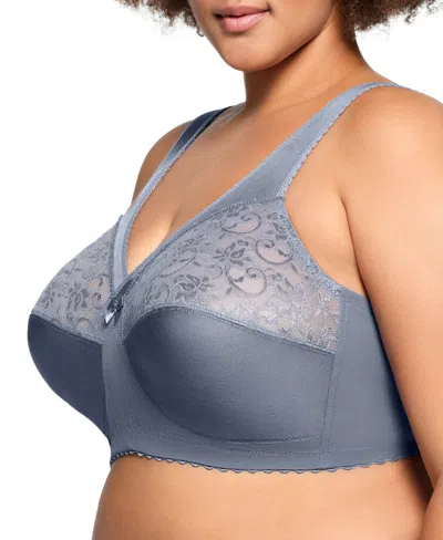 Glamorise Women's Full Figure Plus Size Magiclift Original Wirefree Support Bra 1000 In Blue