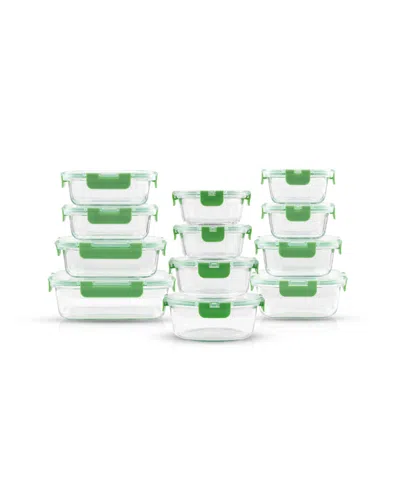 Joyjolt 24-pc. Glass Storage Containers With Lids In Green