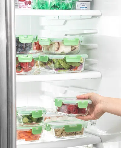 Joyjolt 24-pc. Glass Storage Containers With Lids In Green