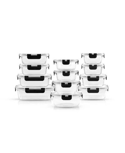 Joyjolt 24-piece Fluted Food Storage Container Set With Lids