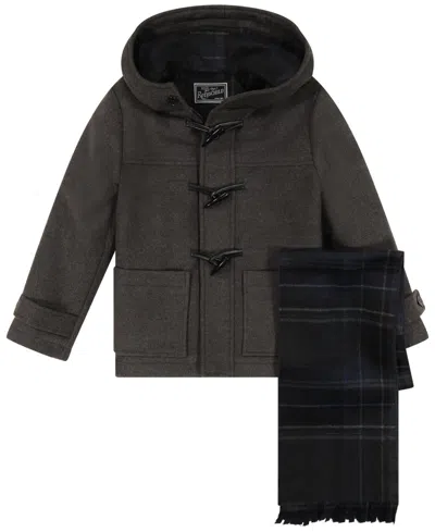 S Rothschild & Co Big Boy 2-piece Toggle Dress Coat And Scarf Set In Brown