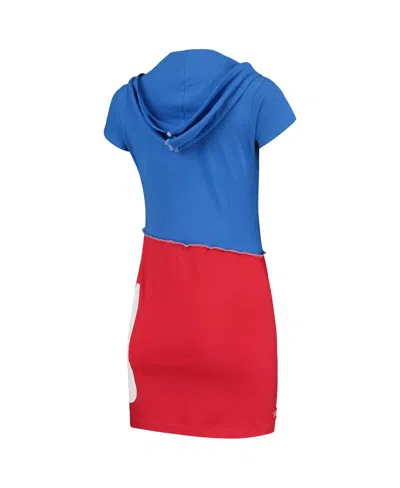 Refried Apparel Women's Royal/red New York Giants Hooded Mini Dress In Blue
