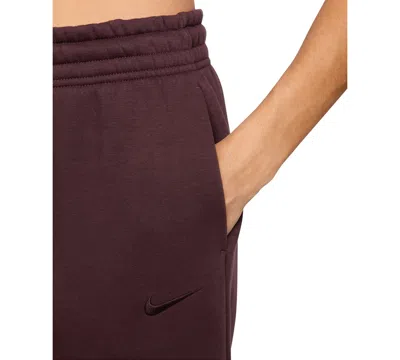 Nike Phoenix Fleece High Rise Oversized Pants In Brown
