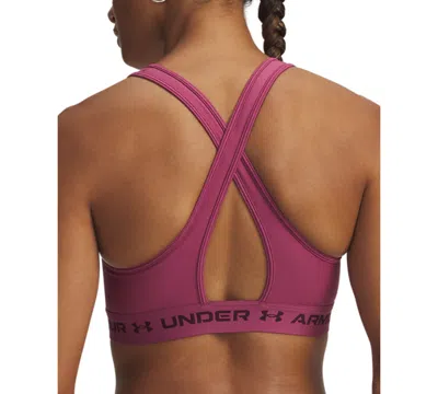 Under Armour Crossback Mid Women's Sports Bra Fuchsia Dusk In Pink
