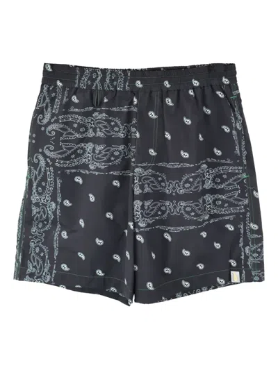 The World Is Yours Paisley-print Drawstring Swim Shorts In Blue