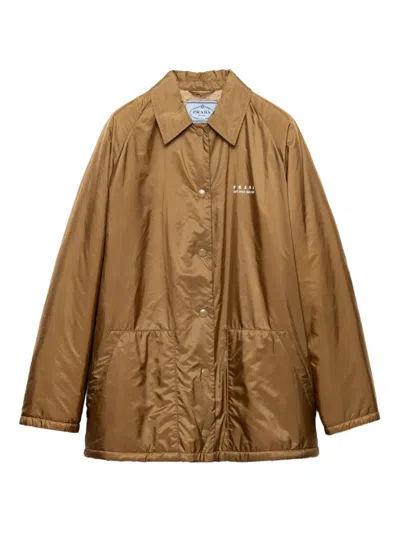 Prada Fleece-lined Re-nylon Jacket In Brown