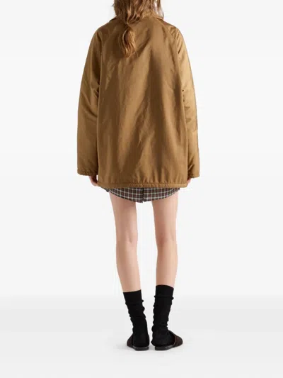 Prada Fleece-lined Re-nylon Jacket In Brown
