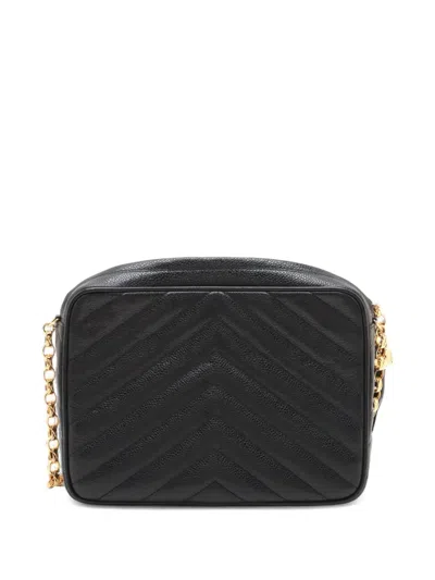 Pre-owned Chanel 1993-1994 Camera Chevron-quilted Shoulder Bag In Black