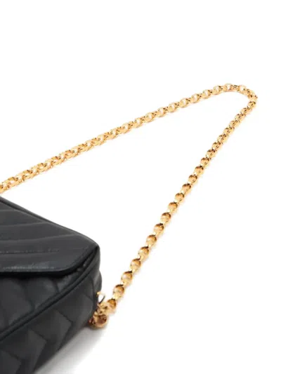 Pre-owned Chanel 1993-1994 Camera Chevron-quilted Shoulder Bag In Black