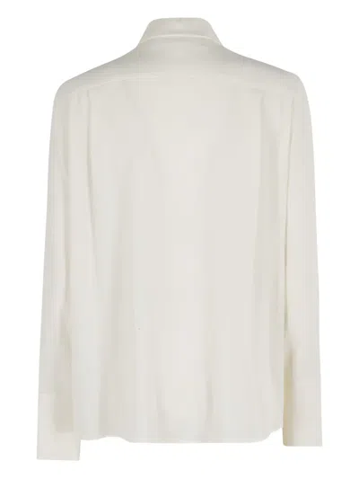 Federica Tosi White Shirt With Pointed Collar And Metallic Details On The Cuffs In Multi