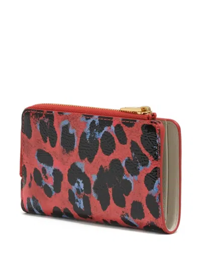 Bimba Y Lola Leopard-print Zip Wallet In Red