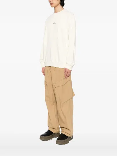 Stone Island Balmain Black Cotton T-shirts And Polos In Neutral