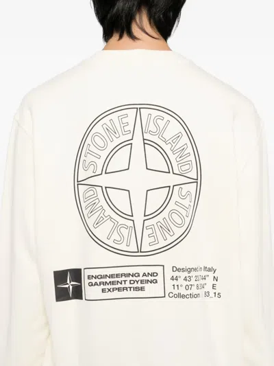 Stone Island Balmain Black Cotton T-shirts And Polos In Neutral