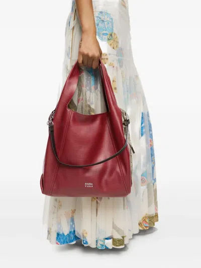Bimba Y Lola Large Leather Paper Bag In Red
