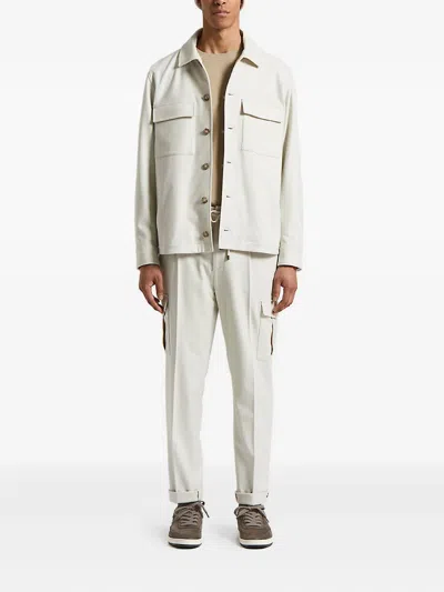 Peserico Double-pocket Button-front Jacket In White