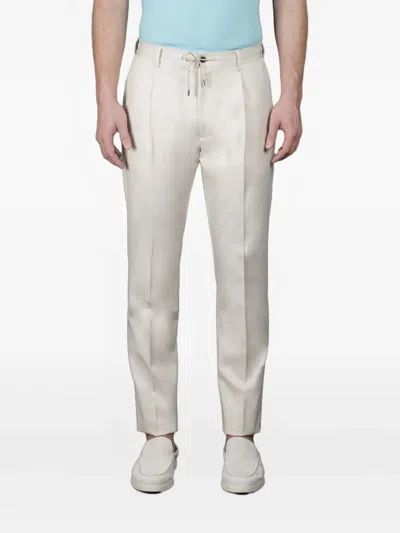 Moorer Drawstring Straight-leg Trousers In Neutral