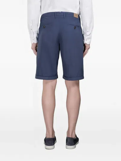 Moorer Pleated Tailored Shorts In Blue
