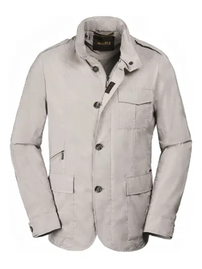 Moorer Porto Buttoned-up Jacket In Neutral