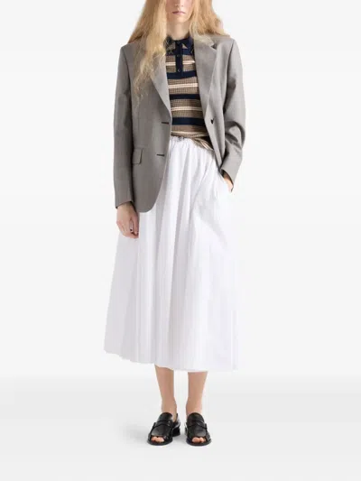 Prada Grisaglia Check Single-breasted Blazer Jacket In Gray