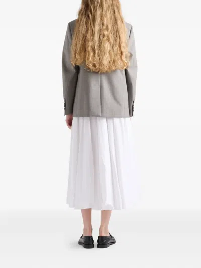 Prada Grisaglia Check Single-breasted Blazer Jacket In Gray