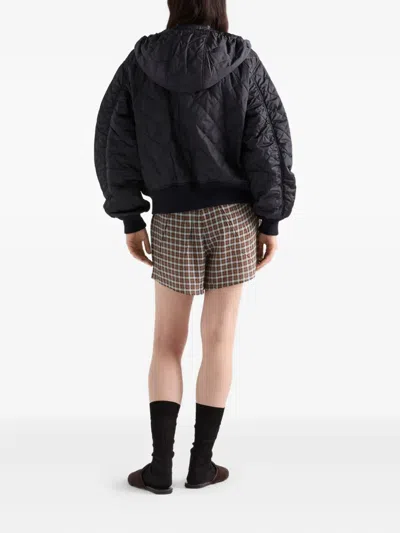 Prada Re-nylon Quilted Jacket In Blue