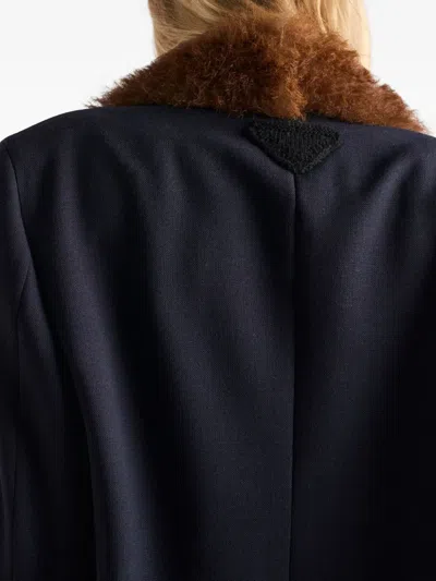 Prada Single-breasted Jacket In Straw In Black