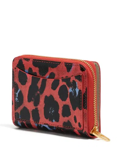 Bimba Y Lola Leopard-print Zip Wallet In Red