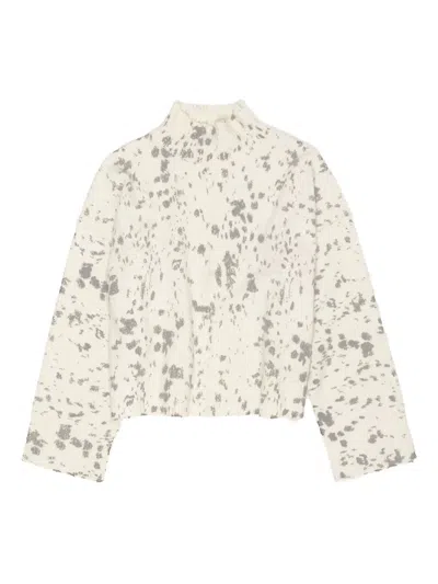 Bimba Y Lola High-neck Speckled Sweater In White