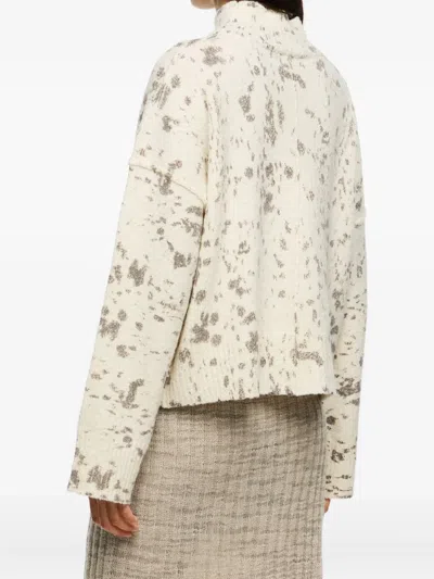 Bimba Y Lola High-neck Speckled Sweater In White