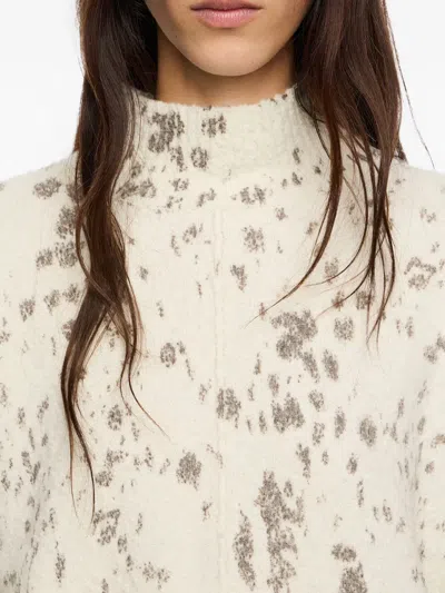 Bimba Y Lola High-neck Speckled Sweater In White