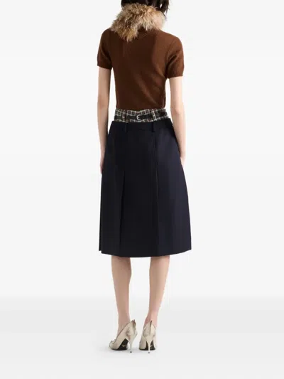 Prada Short Sleeve Cashmere Sweater In Brown
