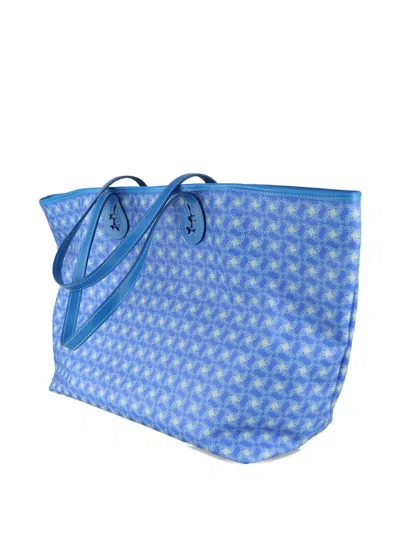 The World Is Yours Legacy Monogram Calfskin Shoulder Bag In Blue