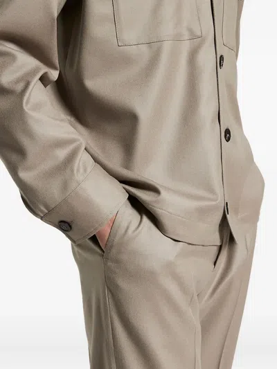 Peserico Double-pocket Button-front Jacket In Neutral