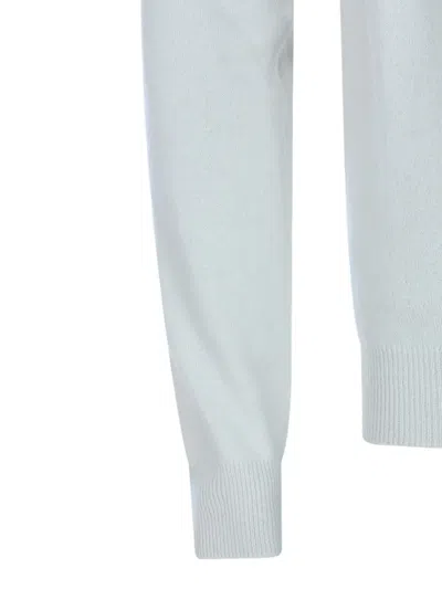 Malo Turtleneck Sweater With Ribbed Cuffs And Hem In White