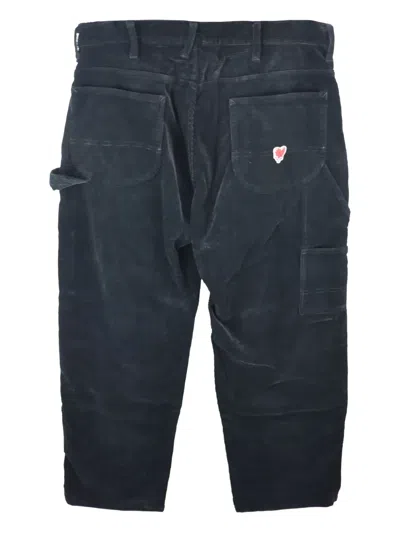 Emotionally Unavailable Heart Corduroy Trousers In Black