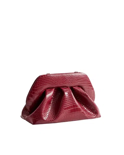Themoirè Emera Clutch Plum Crocodile Effect In Red
