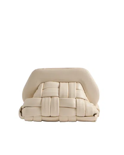 Themoirè Borsa A Mano Tia Weaved Shell In Neutral
