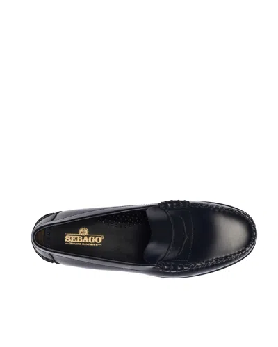 Sebago Round Toe Slip-on Moccasins With Cut-out Upper Design In Black